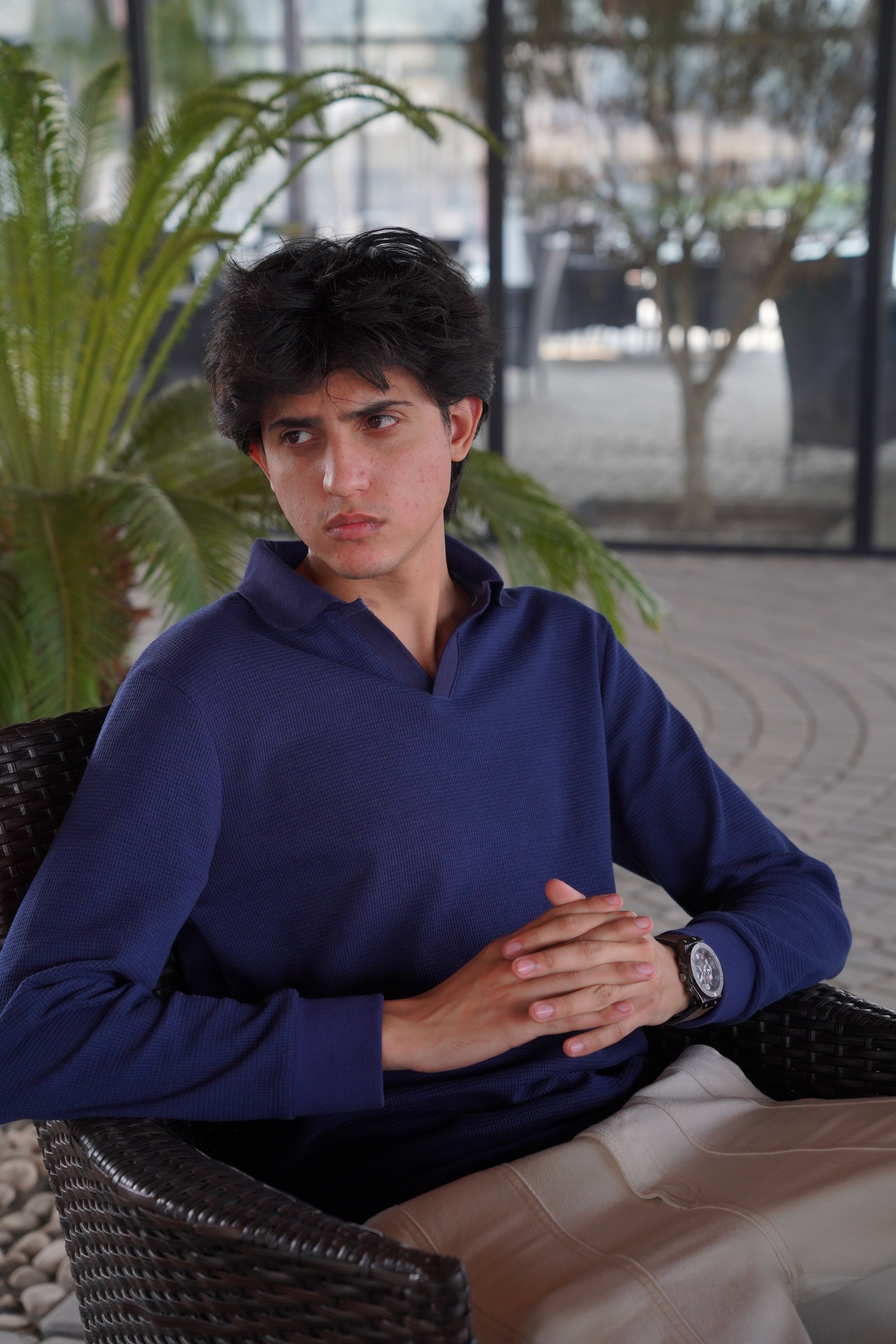 Royal Blue Johnny Collar | Polo